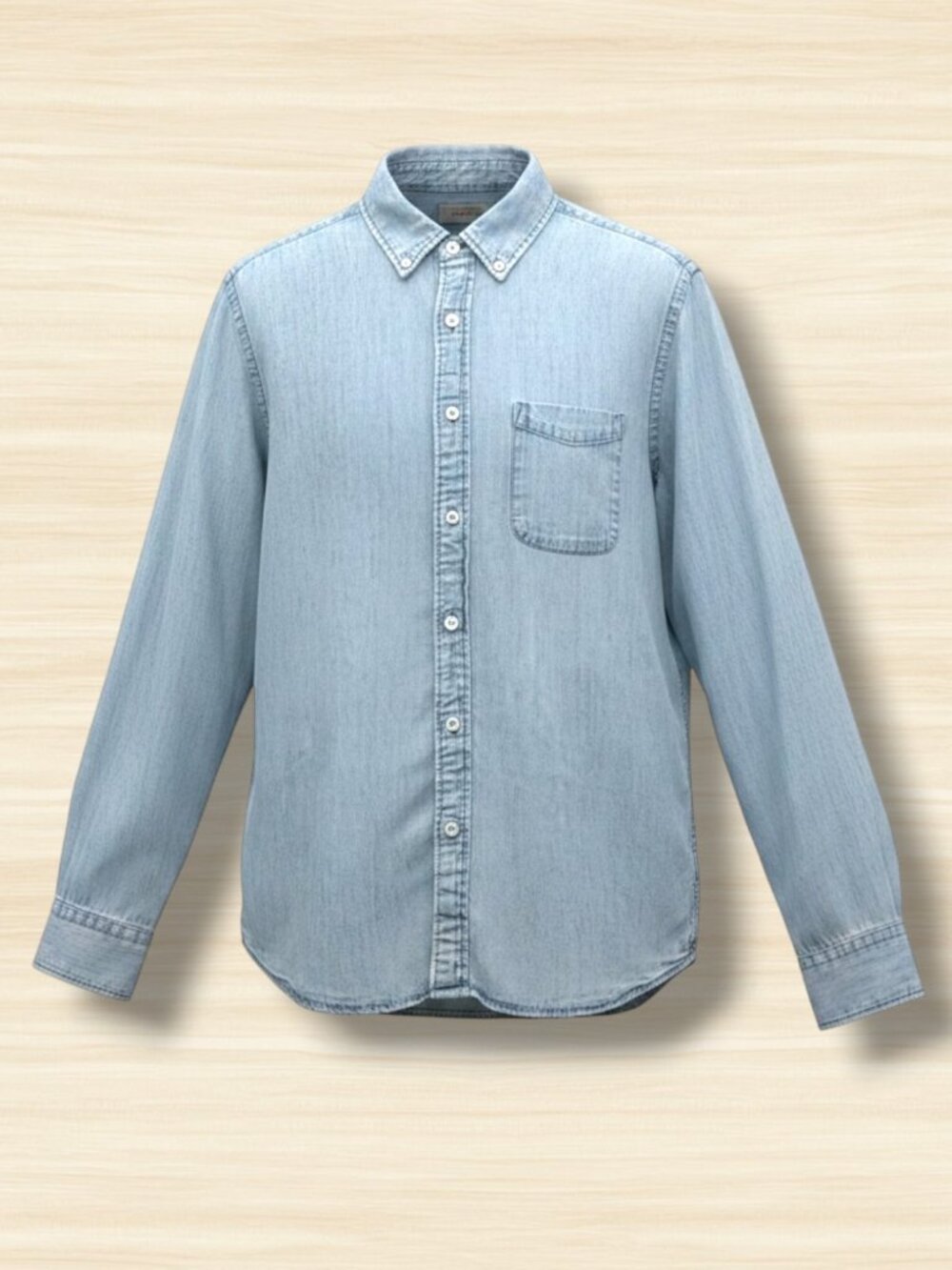 Faherty Light Blue Denim Button-Down Shirt